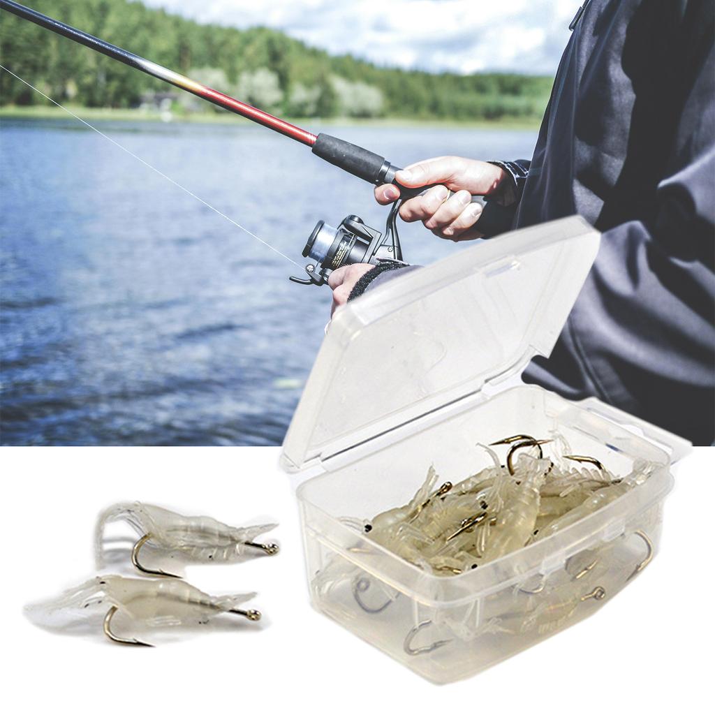 10 Stück Garnelenköder Haken Weiche Garnelen Angelköder Weiche Köder Weiche Garnelen Angelköder Simulation Weiche Garnelenköder Garnelen