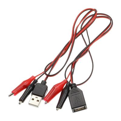 60CM Krokosvorka na USB Samec Samice Konektor Adaptér Krokosvorka Testovací Svorka Klip Napájecí Kabel