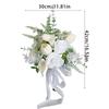 White Bridal Bouquets Wedding Bouquets with Ribbon for Bridal, Bridesmaids, Anniversary, Wedding Party Decorations