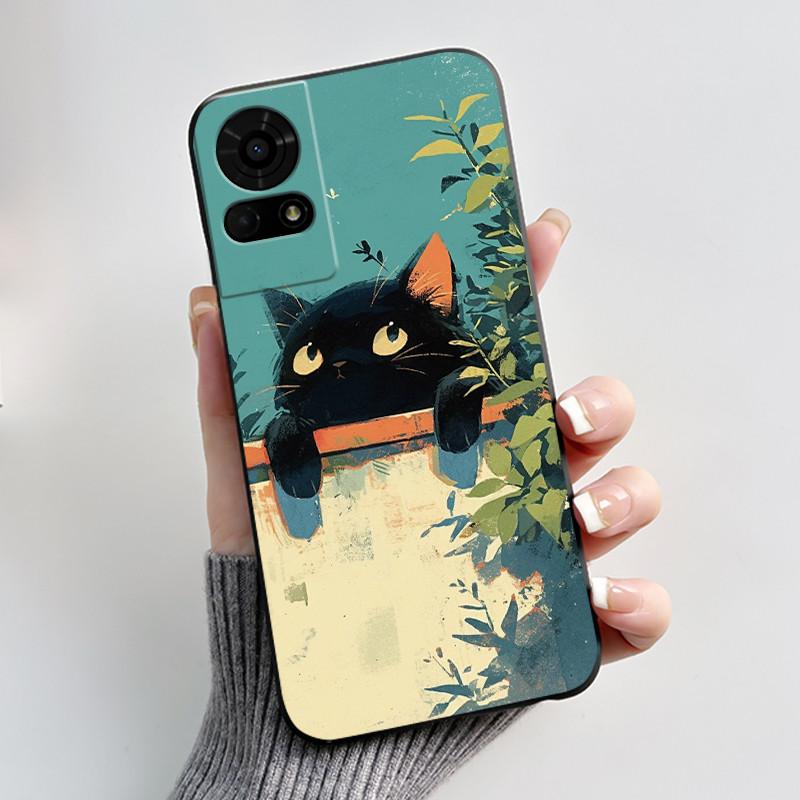 Cute Case For TCL K23 / TCL K24 Funda TCL 50 LE T510SPP Capa Printing Shell Protective Cover Soft Silicone Cartoon Black Casing