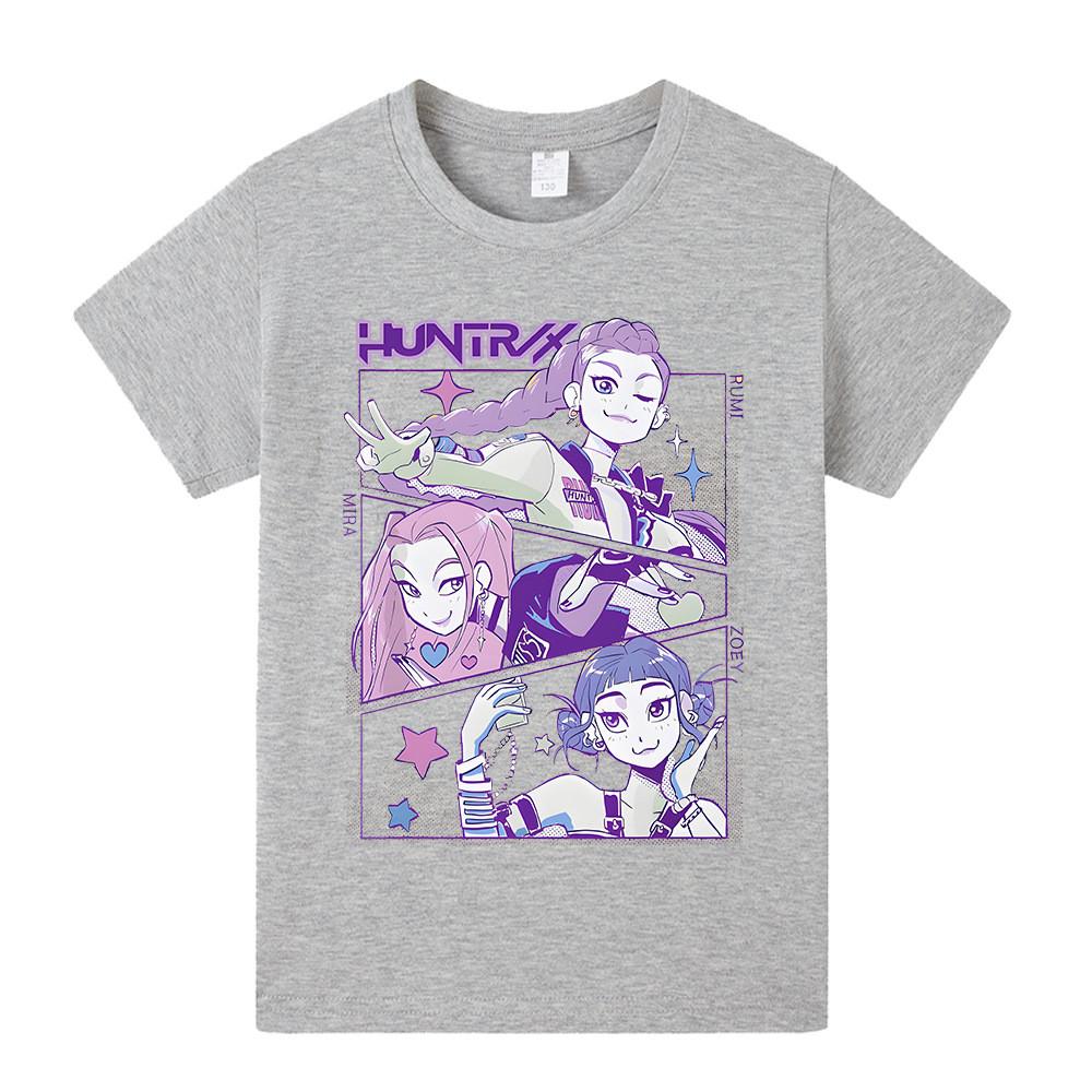 A1196 Kids Boys Girls Kpop Rumi Zoey Mira Print Short Sleeves T-shirt