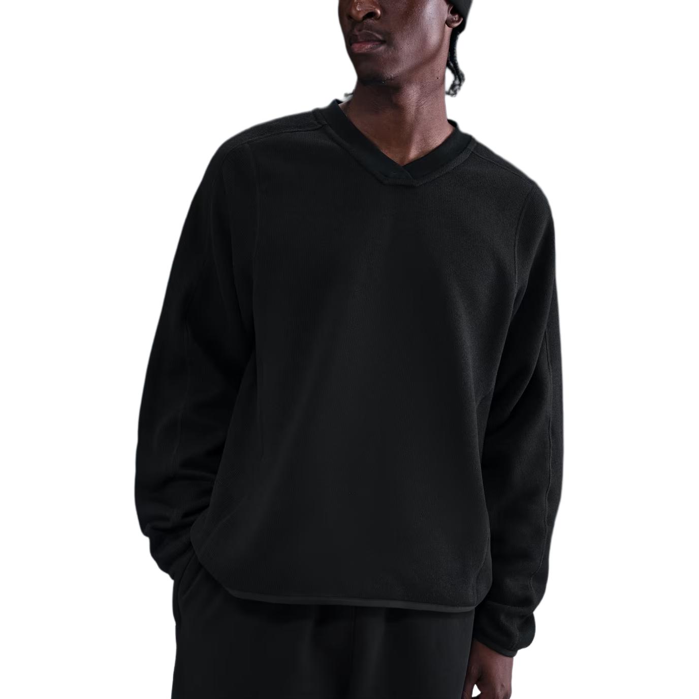 

Nike X Stüssy Коллаборация FW25 Однотонный Логотип Буква Теплый Пуловер Футболка с Длинным Рукавом Унисекс Топы HQ8529-010 L