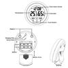 Sveglia circolare creativa Controllo touch screen Orologio da tavolo digitale Snooze Orologio elettronico con display di temperatura e umidità
