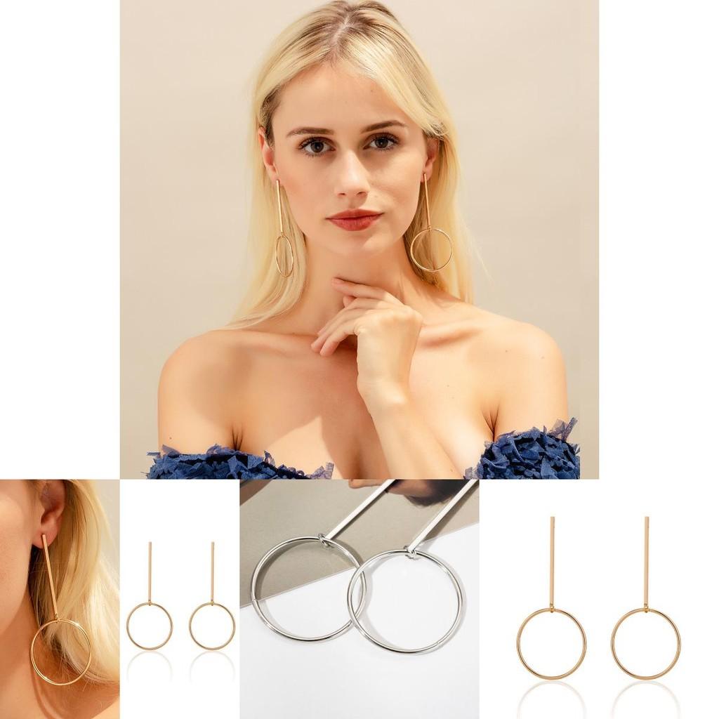 Stylish And Trendy Geometric Alloy Earrings Minimalist Metal Circle Hoops For Fall 2021