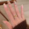 Creative design inlay round diamond twin star Female Ring new in shiny and irregular couple's rings for women wedding