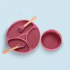 Silicone Baby Tableware Set: Non-slip Bowl, Bib, Plate, Fork & Spoon - Food Grade Material