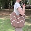 Casual large-capacity knitted bag women's new popular versatile shoulder bag fashion tote woven bag