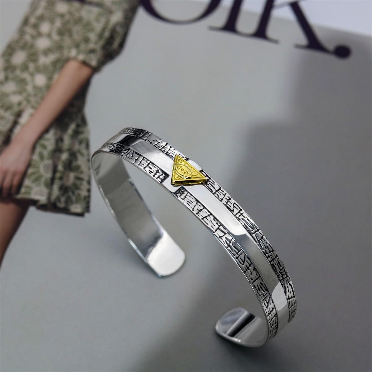 

Трендовый европейский и американский браслет Глаз Бога и креативный набор колец из тайского серебра