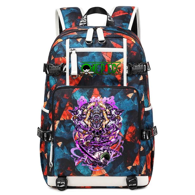 One Piece Zoro Anime Backpack Large Capacity School Bag for Teens Kids