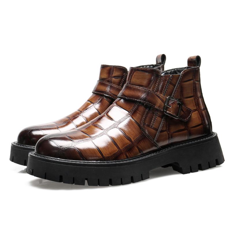 [Order can be processed] New Martin boots men's durable British short boots medium help retro men's leather boots