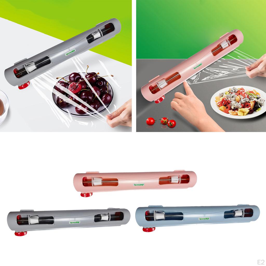 Easy-Cut Plastic Wrap Dispenser for Kitchen Storage