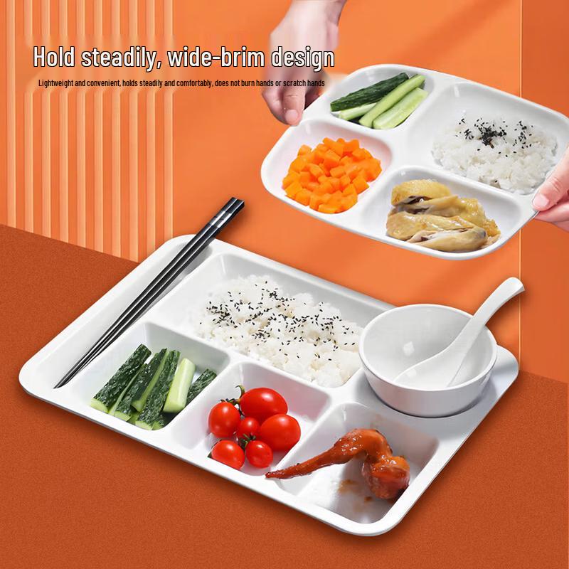 Qianshen Commercial Melamine 6-Compartment Dining Tray Set