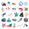 50 Cartoon Marine Life Stickers - Waterproof, Decorative for Suitcases, Notebooks, Scooters & Cars