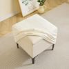 1Pc Leaves Jacquard Square Ottoman Cover Stretch Soft Footrest Slipcovers Anti-Slip Removable Footstool Cover Home Living Room