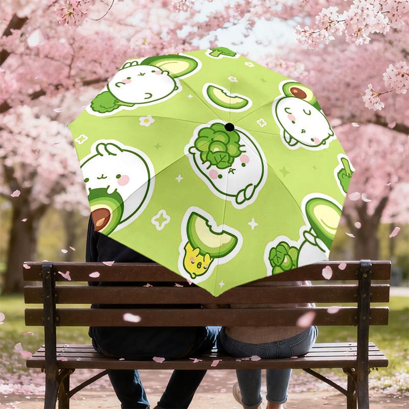 1PC Avocado Rabbit Umbrella-8-Rib Reinforced, Automatic Open, Lightweight & Durable, Cute Fashion Accessory for Outdoor-Y0375