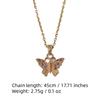 Fashion Artificial Crystal Butterfly Pendant Necklaces for Women Zirconia Necklace Wedding Party Jewelry Accessories