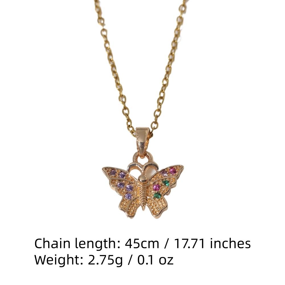 Fashion Artificial Crystal Butterfly Pendant Necklaces for Women Zirconia Necklace Wedding Party Jewelry Accessories