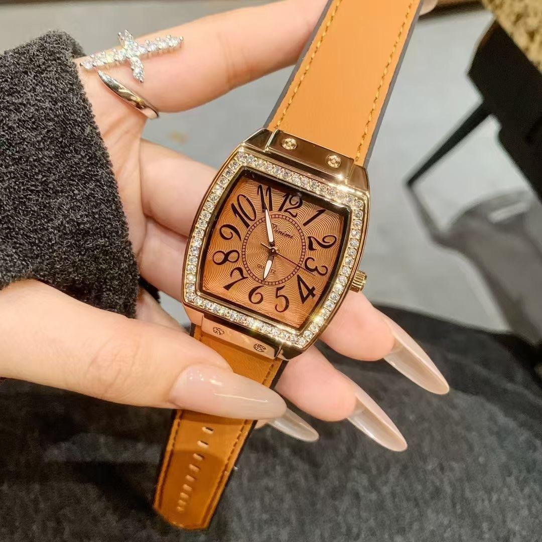 Women S Watch Rose Red Belt Watch Women S Large Plate Xiaohongshu 77120