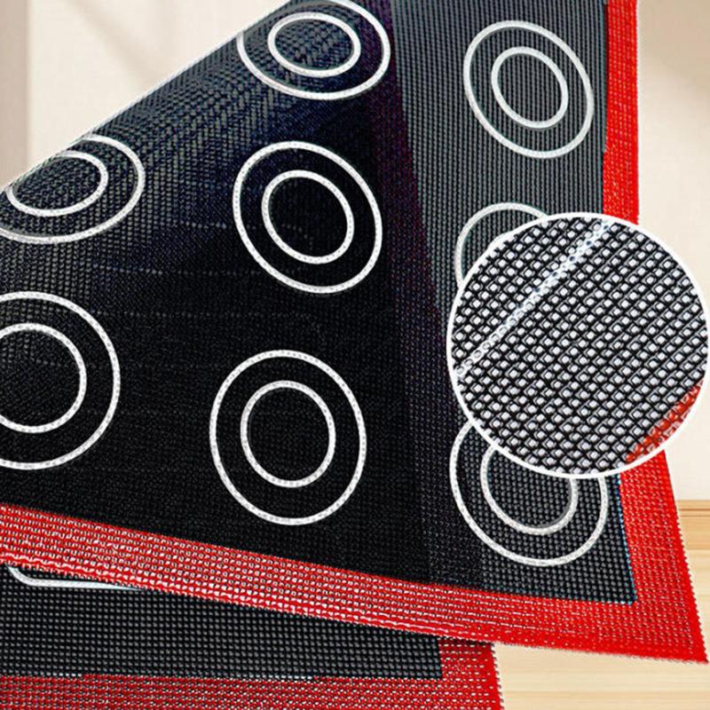 1Pc Perforated Silicone Baking Mat, With Puff & Round Patterns, Reusable Non-Stick Oven Liner, For Cookies Macaron Bread
