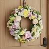 Artificial Flower Wreath Floral Door Easy To Hang Faux Hoop for Garden, Holiday