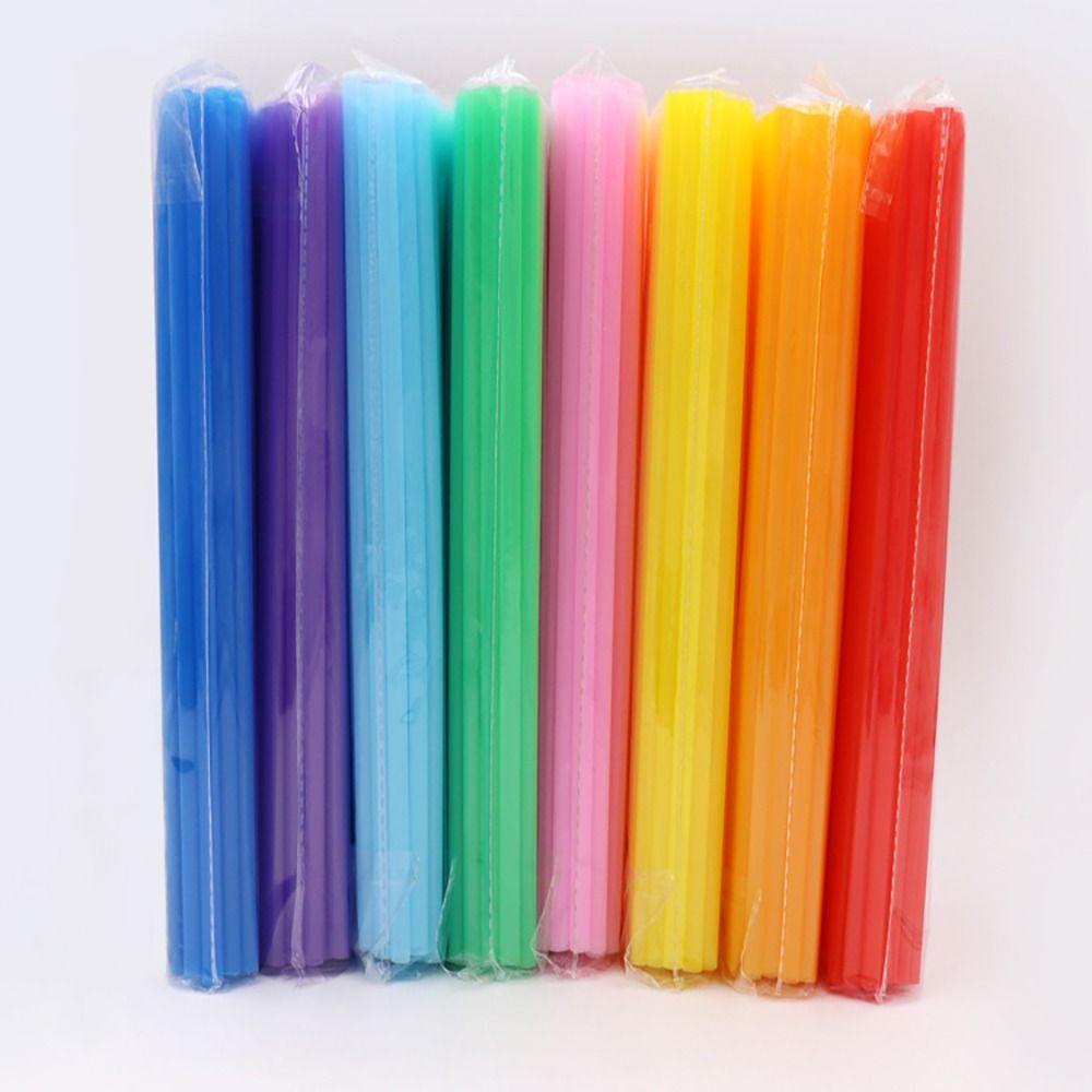 100Pcs Party Supplies Bar Accessories Plastic Disposable Straws Multicolor Colorful Summer Drinking Straw Large 19cm