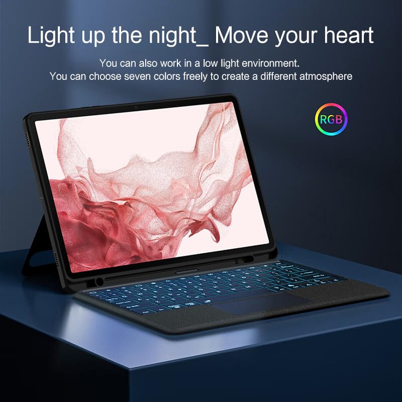 Compatible with Galaxy Tab S6 Lite with a magnetic keyboard and detachable backlit Magnetic S Pen and 10.4-inch, portrait/landscape orientation, case,