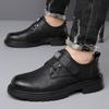 22 Spring and Autumn New Retro Big Head Shoes Velcro Platform Casual Leather Shoes Trendy Shoes