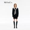 MO&Co. 2024 Spring Merino Wool Blend Shawl Dress with Navy Collar