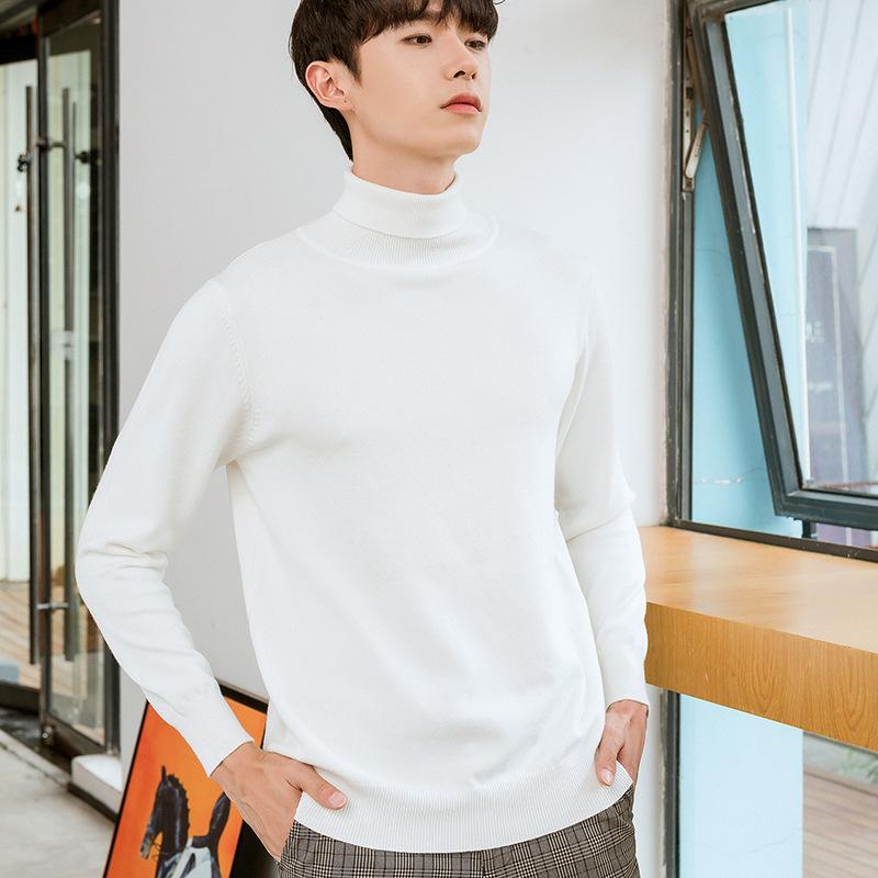 Sweater High Collar Autumn and Winter Men's Pullover Knit Sweater Loose Casual Long-sleeved Wild Wool Sweater