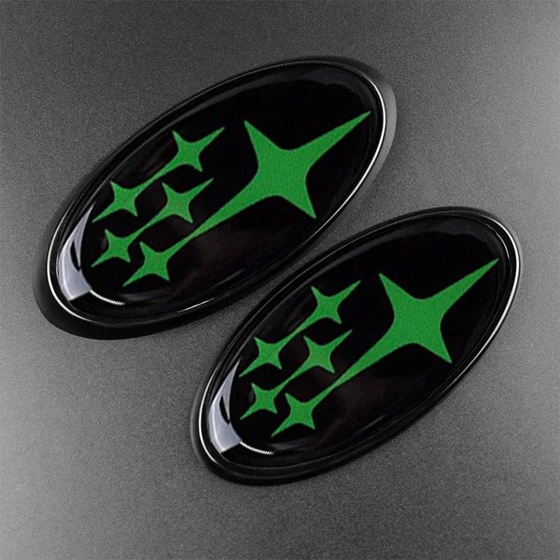 2pcs Acrylic Car Front Hood Emblem Cover For Subaru Forester 2017-2021 Rear Trunk Logo Badge Stickers Auto Decoration WW2