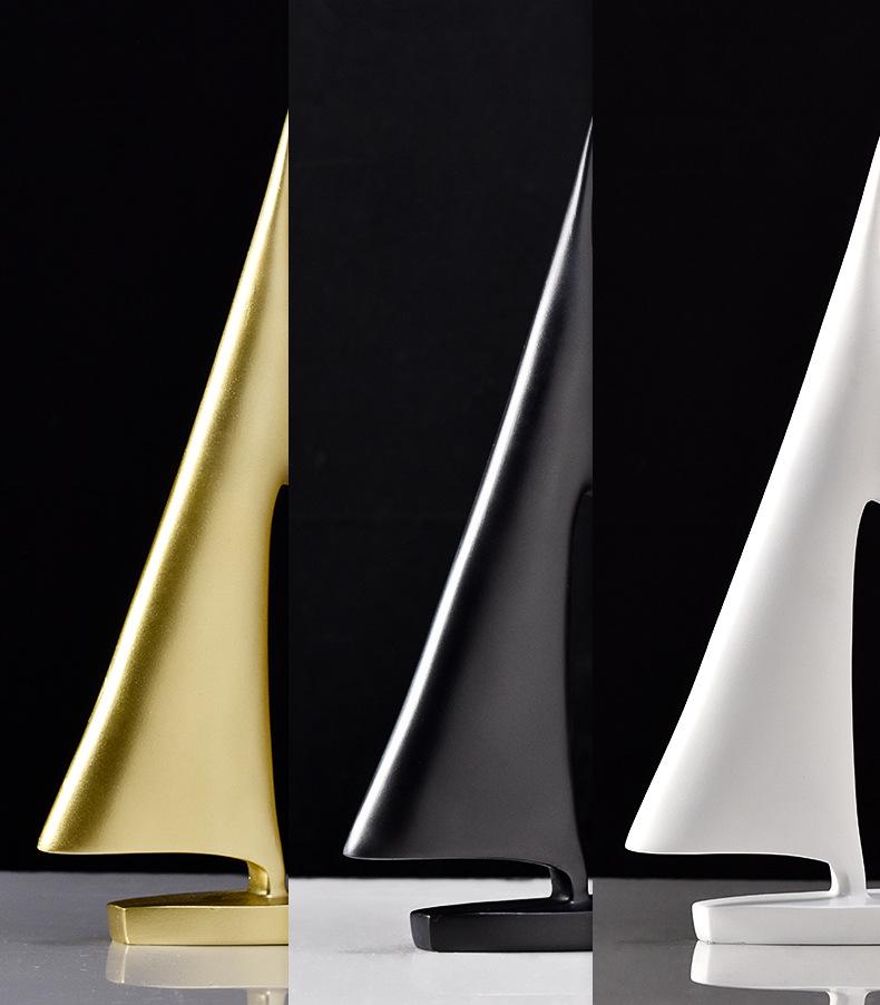 Nordic Minimalist Sailboat Resin Ornament for Home or Office Decor