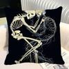 Simple Skull Love Married In Love Pillow Case Square Pillow Bedroom Sofa Leisure Comfort Cushion Car Home Decoration
