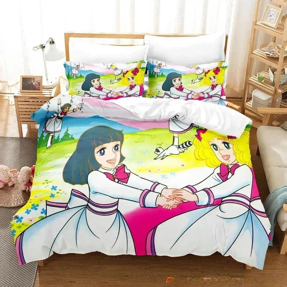 Manga Candy Bettwäsche-Set Einzelbett Twin Full Queen King Size Bettset Erwachsener Kind Schlafzimmer Bettbezug Sets 3D-Druck Anime Bettlaken-Set