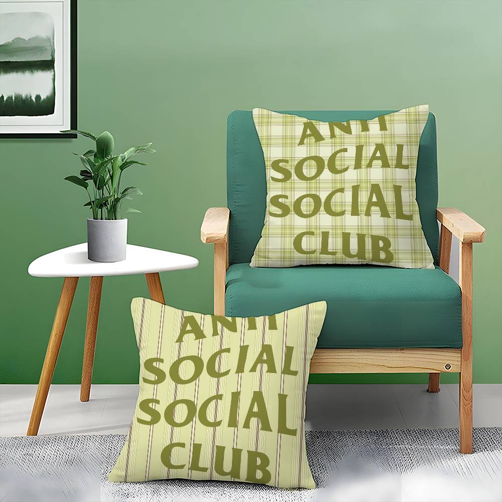 Cool A-ANTI SOCIAL SOCIAL CLUB-MT Pillow Case Printed Brushed Fleece Pillow Baby Skin-Touch Eco-Friendly Dye-Sublimat