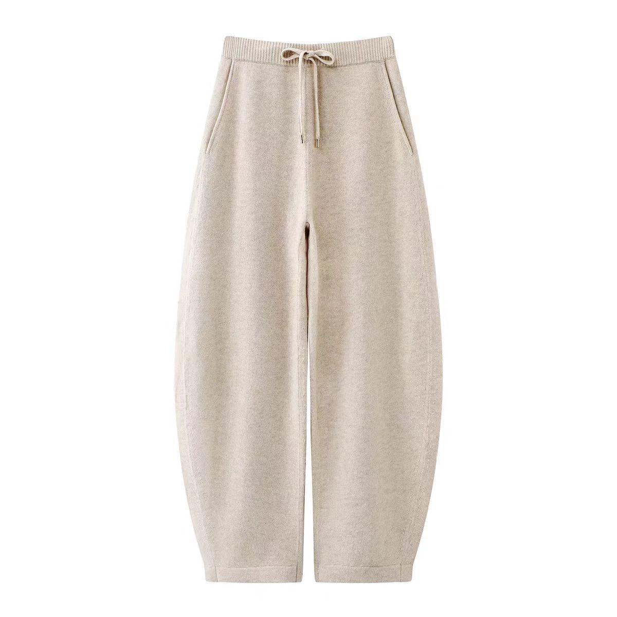 

Available Winter 2025: High-Waisted Drawstring Straight-Leg Casual Sweatpants MBE4PAT048 Extra Small абрикосовый света
