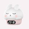 Cute Bunny Night Light Timer Temperature Display Digital Alarm Clock Silicone Digital Display Electronic Desk Clock