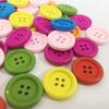 20mm Bulk Stock Plain Simple Style 4 Hole Colored Round Wood Buttons for Clothes Bag