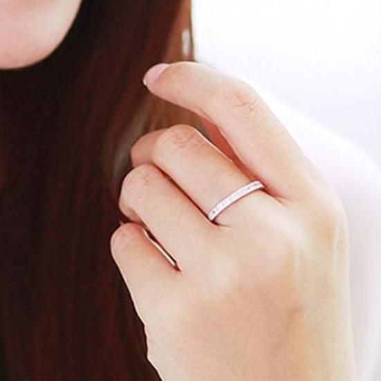 Women 925 Sterling Silver Rhinestone Wedding Engagement Ring Jewelry