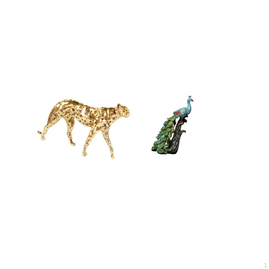 Cheetah Animal Sculpture Decorative Tabletop Centerpiece Ornament for Office Bedroom Living Room