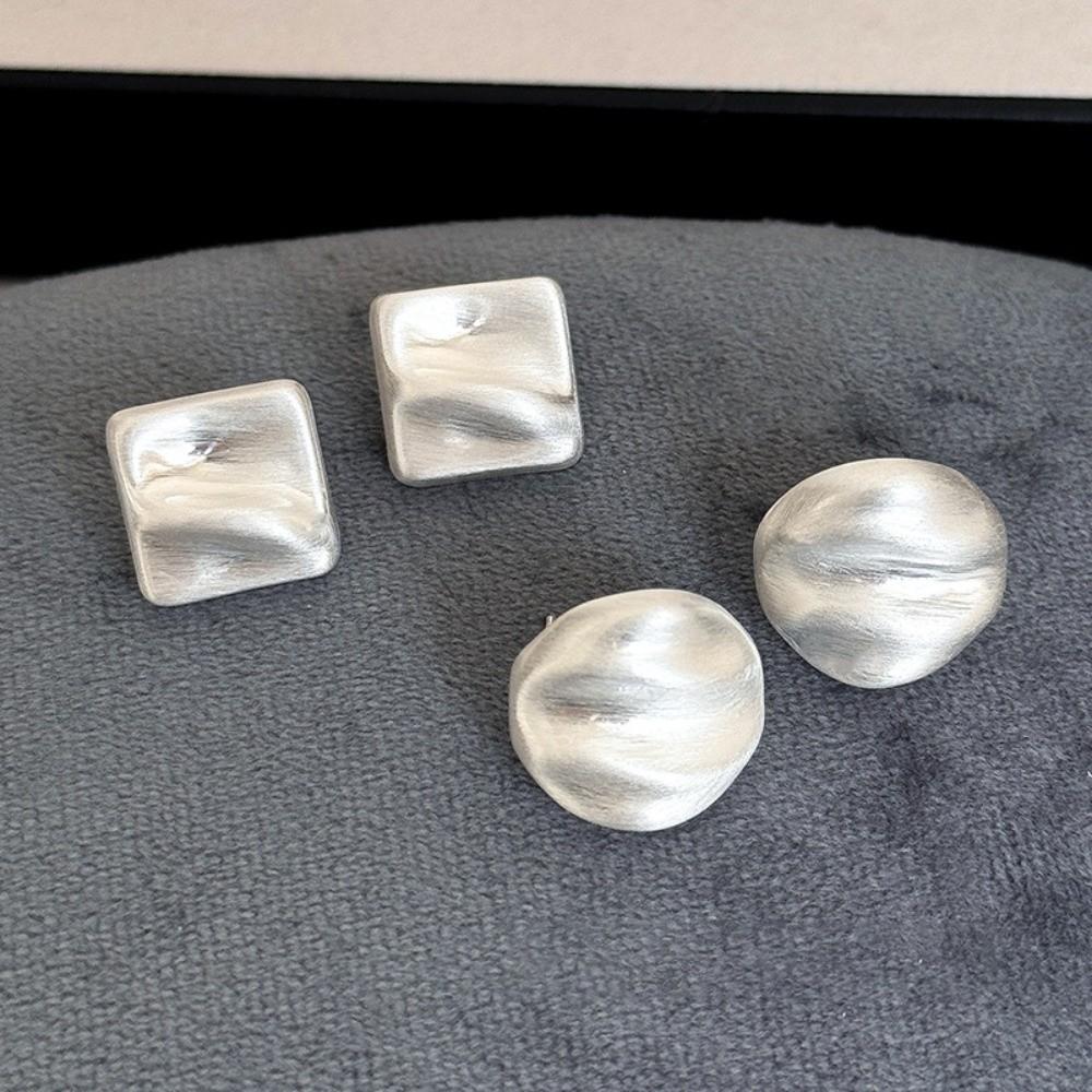 1 pair Elegant Metal Brushed Earrings Ear Jewelry Hypoallergenic Irregular Geometry Earrings Mini Waterproof
