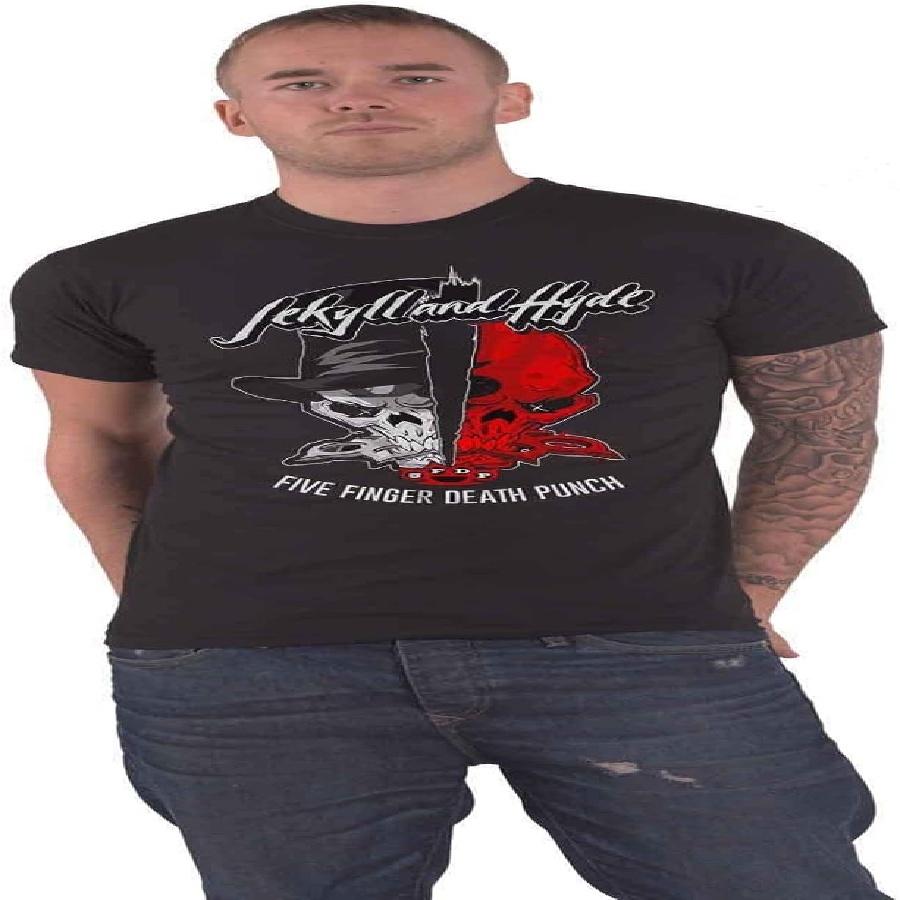 Five Finger Death Punch T Shirt Jekyll & Hyde Band Logo Official Mens Black S