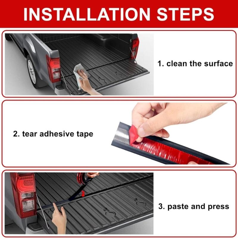 Universal Tailgate Seal Auto Adhesive EPDM Rubber Weatherstrip Double Layer Protection Suitable For Trucks Campers Cars