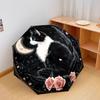 1 PC Automatic Folding Umbrella - Black and White Cat with Moon Pattern, Portable & Foldable Design with 8 Ribs, Christmas Birthday Gifts
