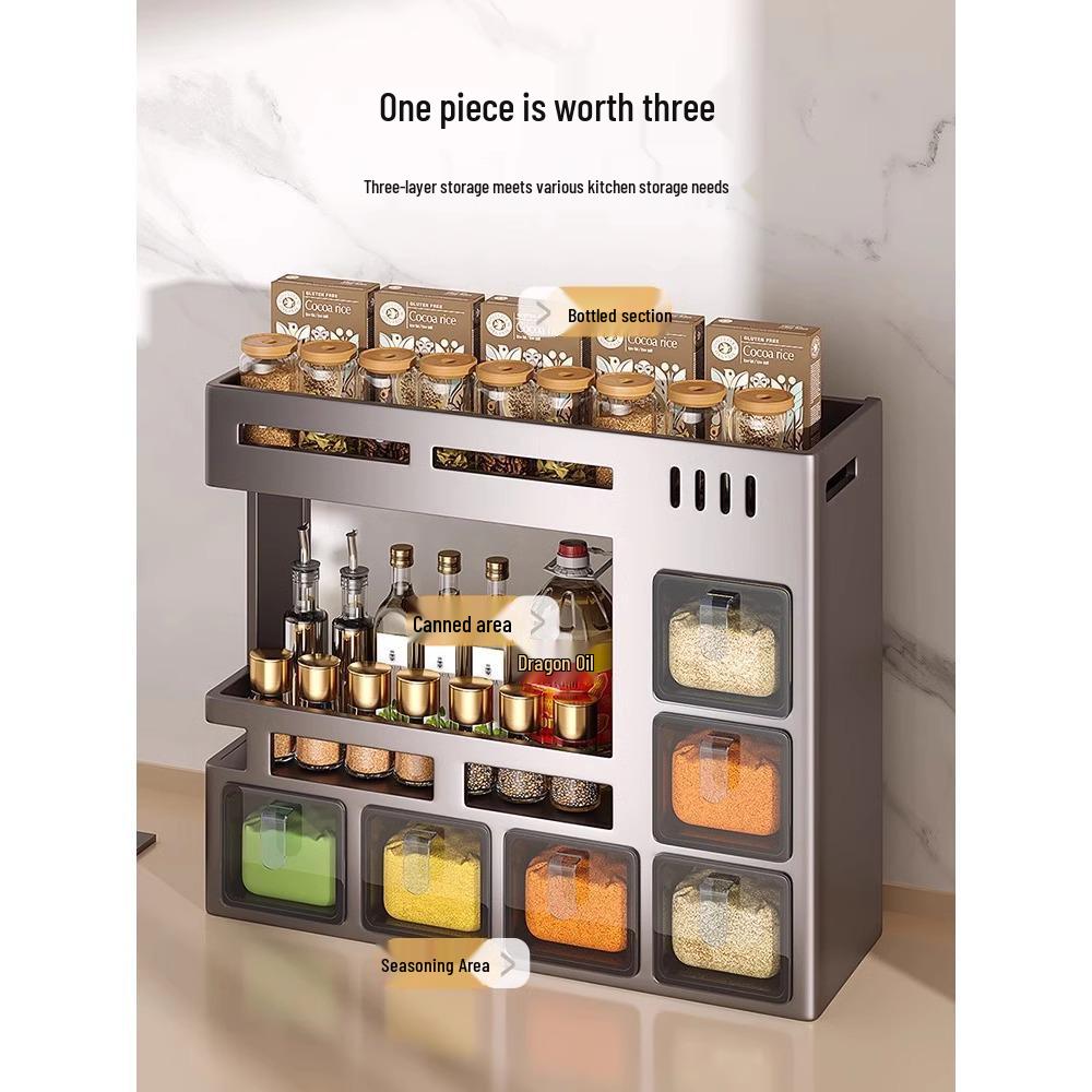 Wall-Mounted Kitchen Spice Rack & Seasoning Organizer