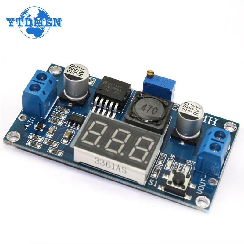 1PCS LM2596 DC To DC Buck Converter 2A 4.0~40V To 1.25-37V Adjustable Voltage Power Supply Step Down Module with LED Voltmeter