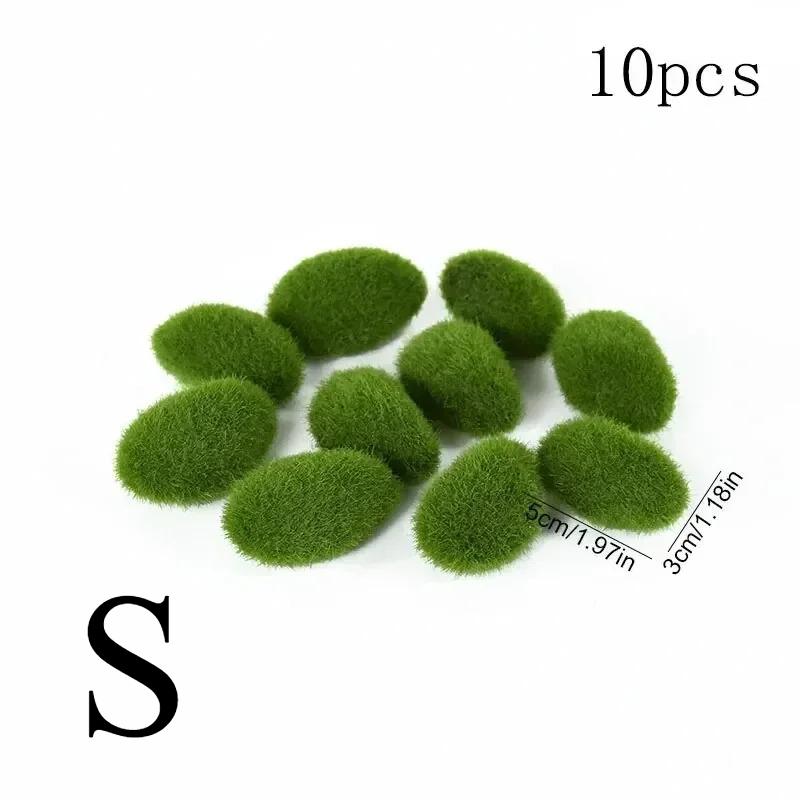 

10PCS Moss Stone Background Wall,Artificial Moss Stone Ball,Simulated Moss Stone, Flower Pot Decoration, Garden Plant Decoration