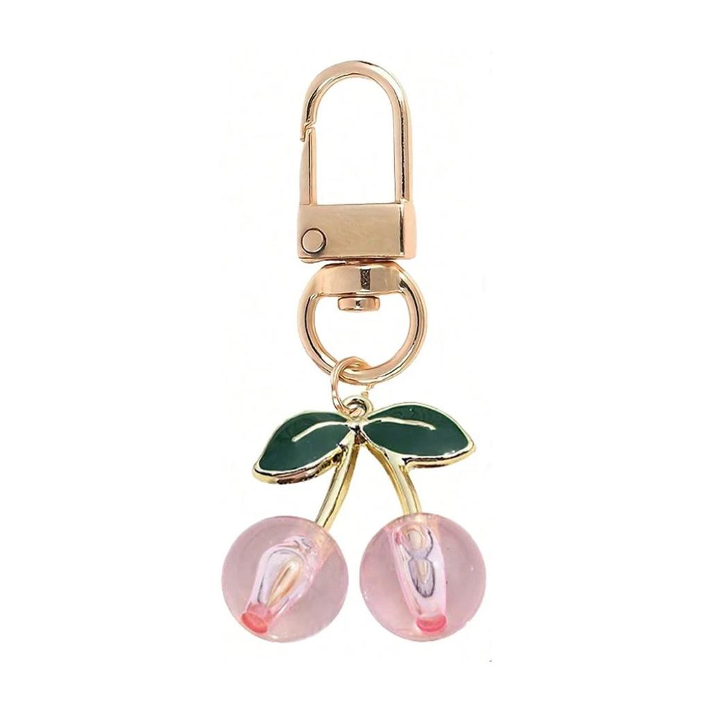 Fresh Red Cherry Keychain Lovely Student Bag Pendant Girlish Heart Charm Couple Family Keychain Pendant