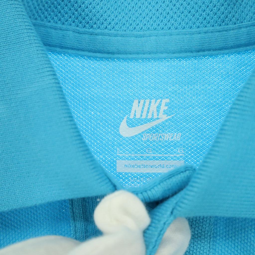 Unused NIKE One Point Short Sleeve Polo Shirt L Blue Men's Used