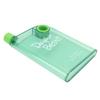 420ml Schlanke Flache Wasserflasche mit Hülle Tragbarer Reisebecher Plastik Wiederverwendbare Flasche Rundes Loch Grün