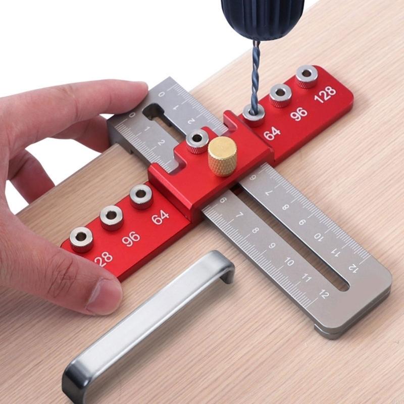 Metal Cabinets Hardware Jig, Locator Drill Guide Drilling Dowelling Guide for Installation Handle Knob M4YD
